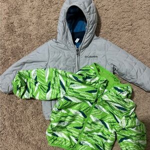 Columbia Blue and Cream Reversible Jacket baby bundle